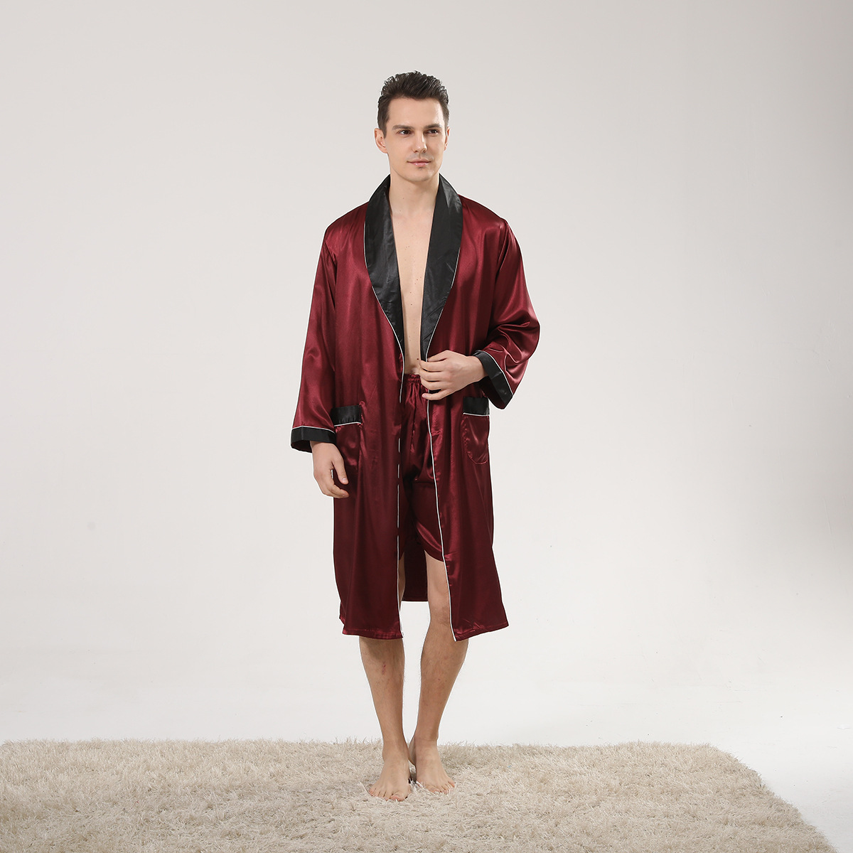 Primavera negro chal cuello ro - Men'S Kimono Accessories reseña y precio