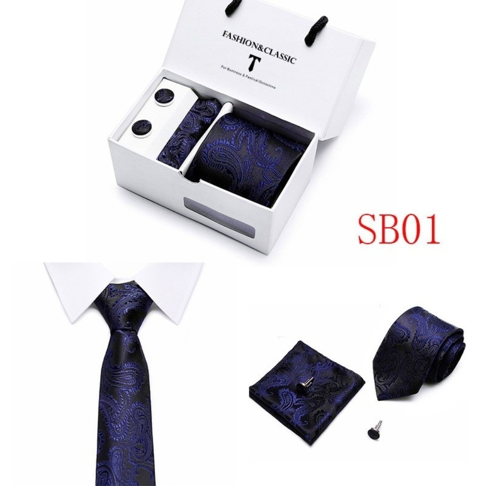 Corbata de seda jacquard tejid - Neck Tie Set Box reseña y precio