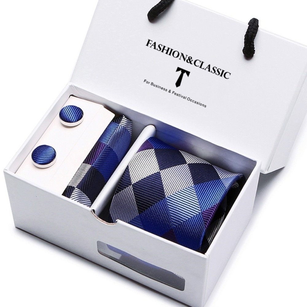 Corbata de seda jacquard tejid - Neck Tie Set Box reseña y precio