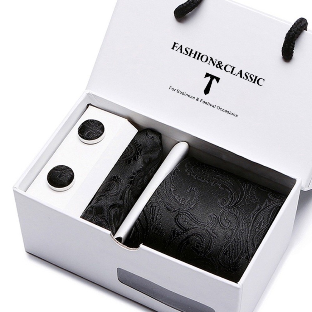 Corbata de seda jacquard tejid - Neck Tie Set Box reseña y precio
